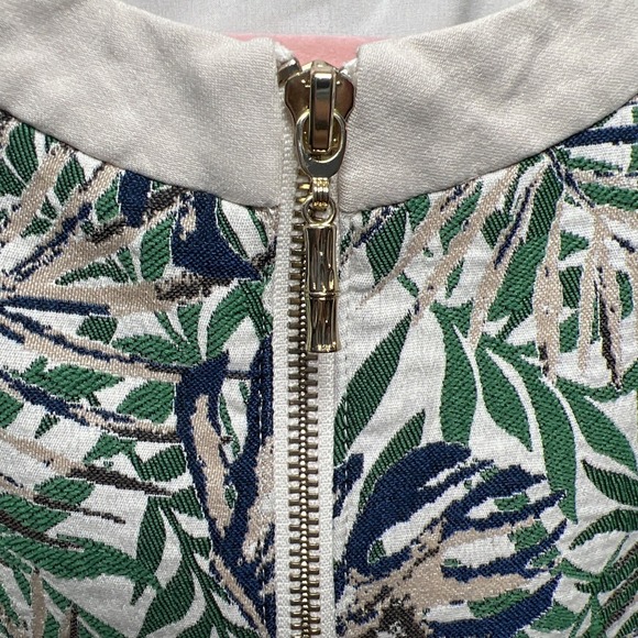 J. McLaughlin Sandra Zip Front Sleeveless Botanical Jacquard Dress Size 14 - Picture 5 of 12